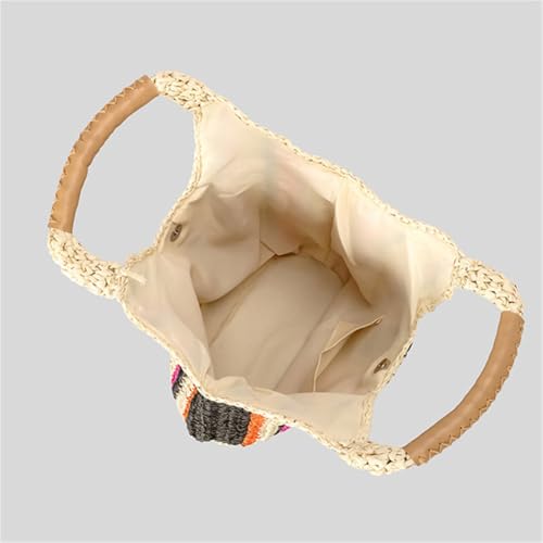 Bolso Tote de Playa Tejido a Rayas para Mujer miniatura 5