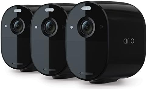 Arlo Essential Spotlight Camera - 3 Pack - Wireless Security, 1080p Video, Color Night Vision, 2 Way Audio, Wire-Free, Direct to WiFi No Hub Needed, Works with Alexa, Black - VMC2330B