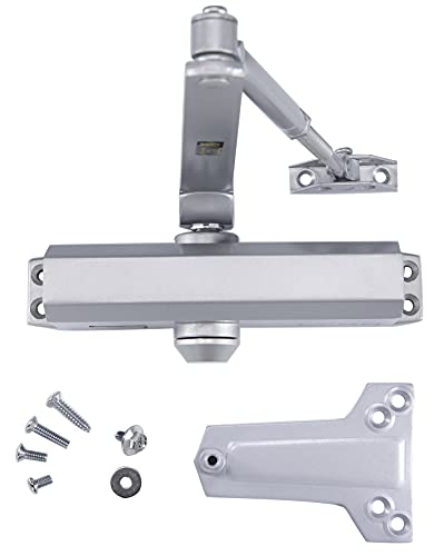 Lynn Hardware Medium Duty Commercial Door Closer - Dc6003 Automatic Door Closer, Surface-Mounted Auto Door Closer, Size 3 Automatic Door Closer For Home & Light Commercial Property, Aluminum #TOP5