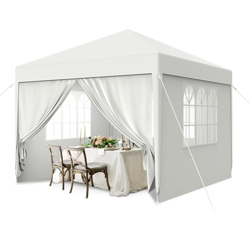 Kuro Sagol - Carpa para fiestas (3 x 3 m, con laterales extraíbles, estable, protección UV, protección contra el viento, impermeable, plegable, cenador de jardín, para mercado, festivales, camping