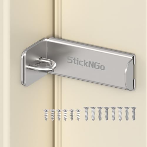 Image of 3.3 inch Sliding Barn Door Lock, 90 Corner Latch (Silver-1 Pc)