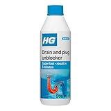 HG Drain and Plug Unblocker, Effectively Removes Blockages & Cleans Blocked Drains Fast, for Blocked Drain Pipes in Sinks or Shower Traps (500ml) - 139050106