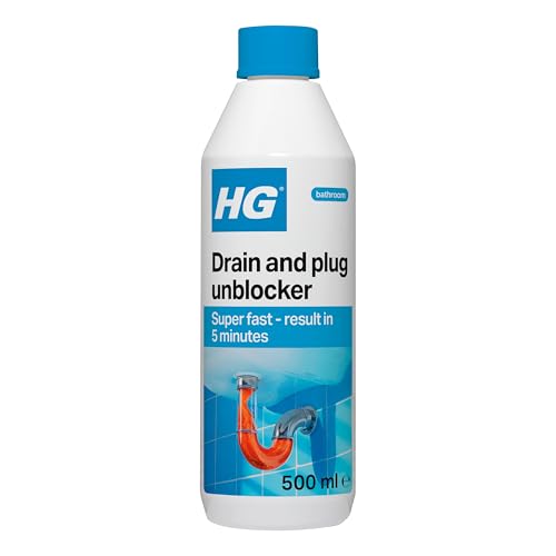 HG Drain and Plug Unblocker, Effectively Removes Blockages & Cleans Blocked Drains Fast, for Blocked Drain Pipes in Sinks or Shower Traps (500ml) - 139050106