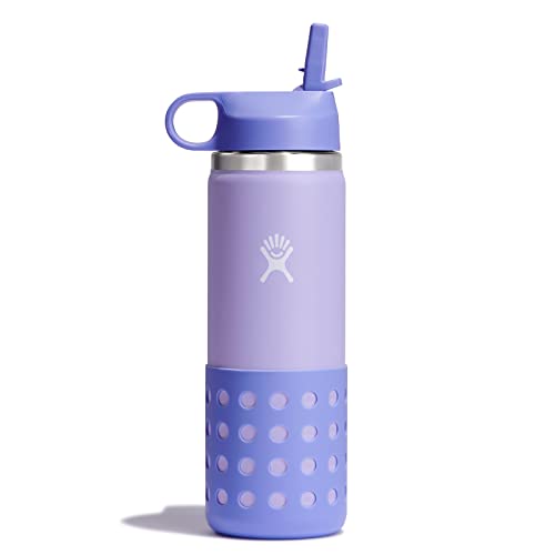 Image of Hydro Flask 20 Oz Kids Wide Mouth Straw Cap And Boot Wisteria