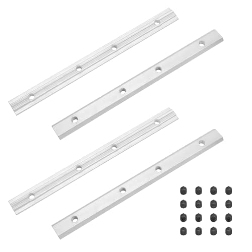 Qjaiune 4Pcs 3030 Straight Line Connector, T Slot Aluminum Extrusion Connectors with M6 Screws, 7 Inch Joint Line Brackets T Slot Fasteners for 3030 Series Aluminum Extrusion Profile with Slot 8mm