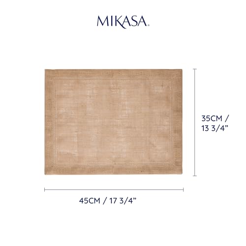 Mikasa 2pc Jute Rectangular Placemats, Natural, 35cm x 45cm, Tagged, Beige - Image 2