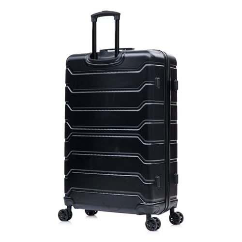Image of InUSA TREND Luggage with Spinner Wheels | Durable lightweight Hardside Suitcase, Travel Bag with Handle and Trolley | 32-inch Extra-Large Checked luggage | Black