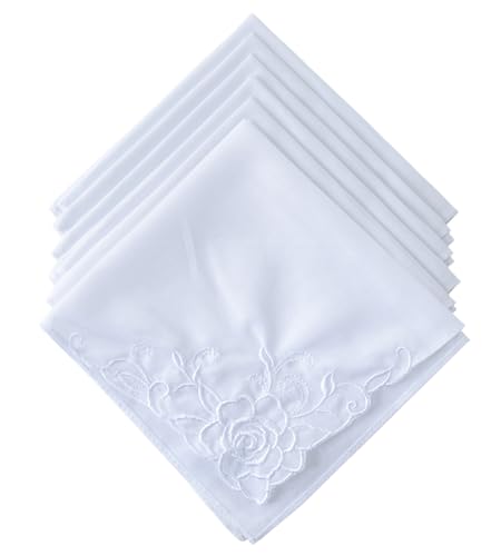 Image of Lace Cotton White Handkerchiefs Perfect Wedding Bulk