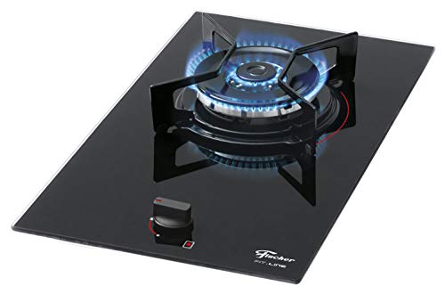 FISCHER COOKTOP À GÁS 1 BOCA TRIPLA CHAMA FIT LINE MESA VIDRO PRETO BIVOLT - 27184-60014
