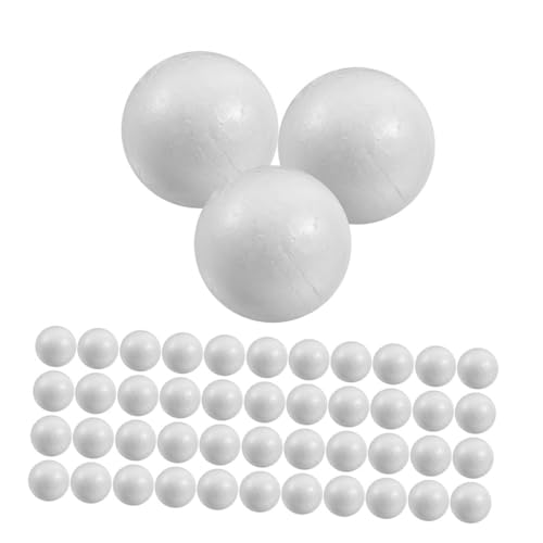 Housoutil Solid Polystyrene Foam Balls 50pcs Mini Craft Balls Unpainted Smooth Surface for DIY Projects