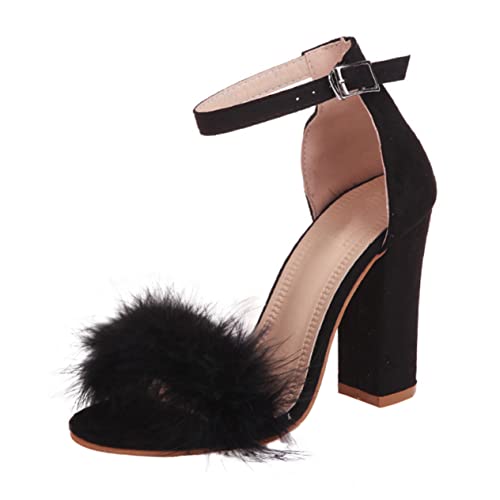 Sandales femmes noires talons hauts confortables pour pieds larges en taille 12
