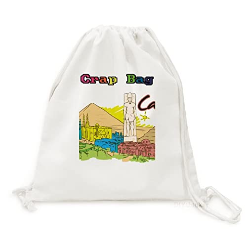 Sac à dos en toile Égypte ancienne motif ville décorative pour voyage léger