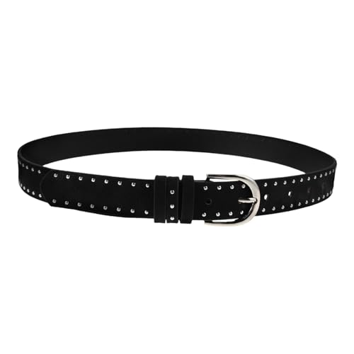 Women Suede Belt with Zinc Alloy Buckle for Jeans and Dresses Unique Punk Style Waist Accessory for Fashion Statement and Cosplay