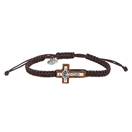 Pulsera Needzo St Benedict crucifijo ajustable 7.5 pulg miniatura 1