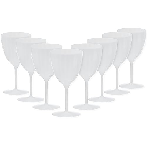 Decor Decorline - 8 VERRES À VIN RÉUTILISABLE 200ML BLANC