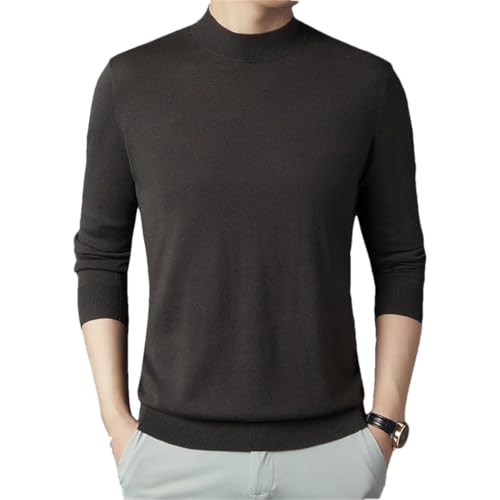 Men Wool Basic Clothes Mock Neck Knitwear Long Sleeve Wool Soft Knit Sweaters
