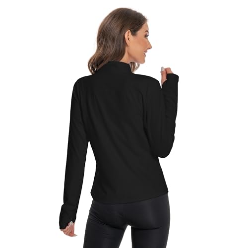 Women's Slim Fit Yoga Jackets Workout Lightweight Running Athletic Full Zip Jacket,with Thumb Holes2