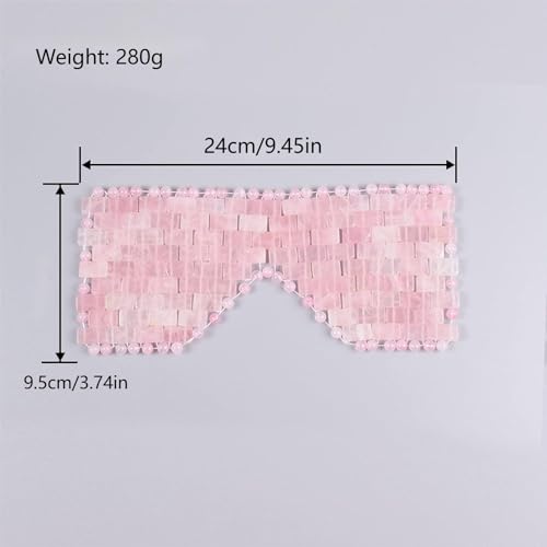 OACOTRAN Máscara de olho de quartzo rosa, máscara de olho de jade máscara de olho de cristal 100% na