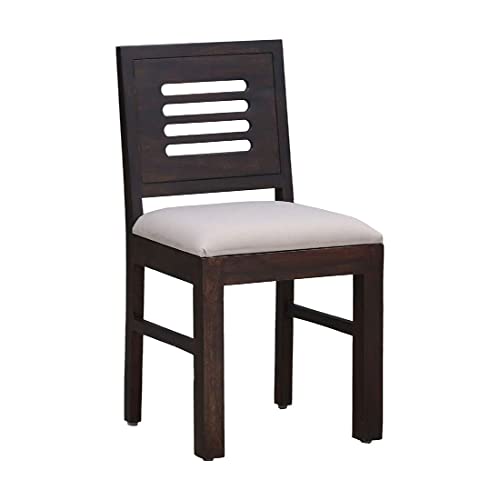 Image of Furnire Carp Sheesham Wood Urban 4 Seater Dining Table with 4 Cushion Chairs for Living Room Home || Solid Wood Dining Room Sets Furniture for Dinner Rooms & Hotels (Walnut Finish)