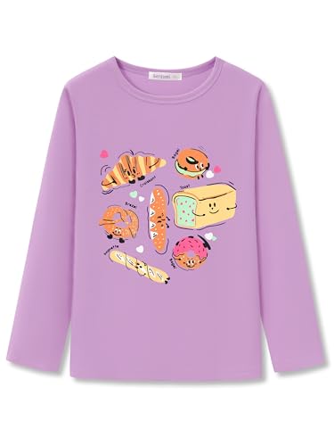 Image of Girls Long Sleeve T-Shirt Cute Versatile Basic Casual Top Size 6-18 | Soft Stretchy Tee for All Day Comfort, Versatile Layering Top for Cold Days, Cute Casual Style for Girls, Durable Easy Care
