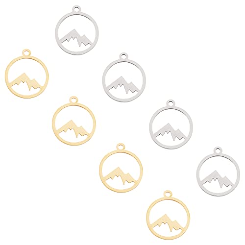 Unicraftale 12Pcs Mountain Charms In 2 Colors Mountain Range Camper Gifts Hypoallergenic Hollow Charm Stainless Steel Pendantfor Diy Jewelry Making 17Mm #TOP30