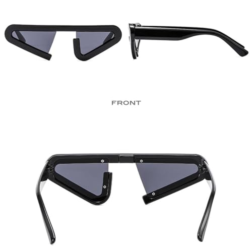 Lunettes de soleil œil de chat uniques au design mi-cerclé et verres dégradés - 3