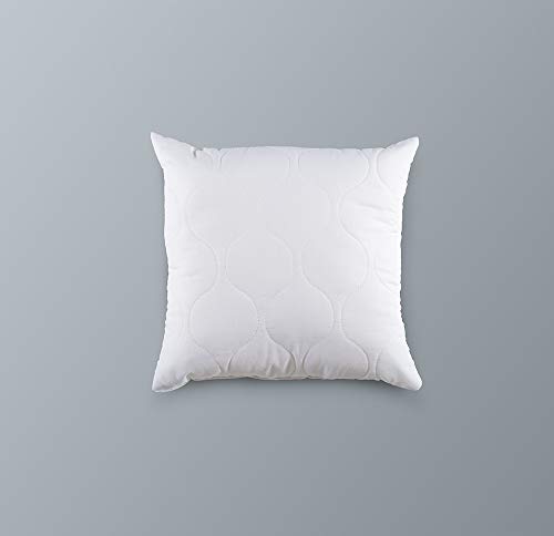 Weißes Kaliope Kissen 40 x 40 cm, Gefüllt mit Polyesterkugeln, Gefüttert mit Polycotton-Gewebe, Unglaublich weich, Elastisch und Angenehm zu Berühren, Ideal für Ihr Schlafzimmer, Poly40x40 Cover