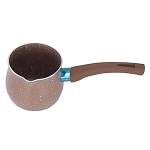 Sauspan met één handvat, rookvrije kleine melkpot Multifunctioneel voor koffiejusboter(bruin)