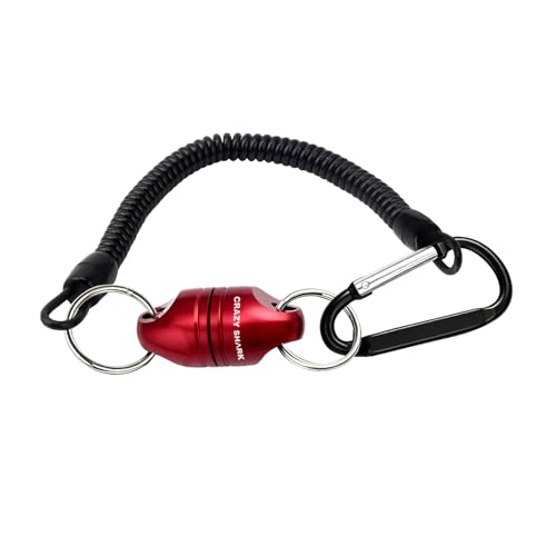 (Dark Red) - CrazyShark Magnetic Net Release Aluminium Shell for Fly Fishing