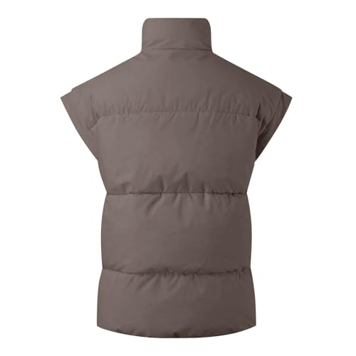 Women's Puffer Vest Stand Collar Lightweight Sleeveless Jacket Quilted Zip Up Padded Gilet Warm Outwear with Pockets4