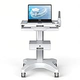 Dental Clinic Trolley Cart with Scanner Holder, Mobile Workstation Equipped Lockable Drawer Silent Wheels with...
