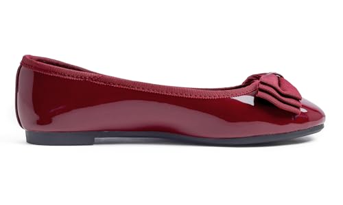 Women's Round Toe Cute Bow Trim Ballet Flats3