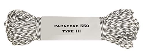 Image of 50ft 550 Cord Paracord Parachute Survival Cord (White camo)