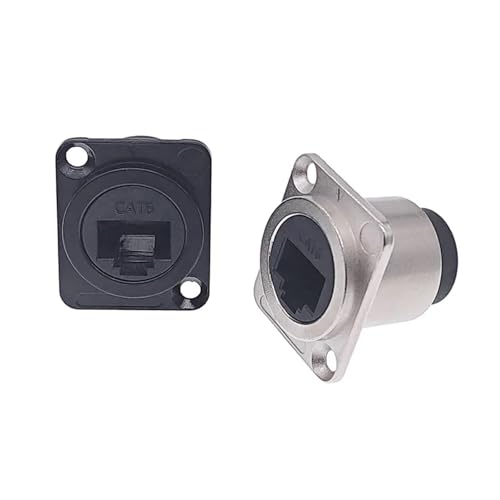 Conector RJ45 CAT6 tipo D hembra con acabado plateado para empotrar en chasis