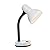 Simple Designs LD1003-WHT Basic Metal Desk Lamp with Flexible Hose Neck for Office, Living Room, Bedroom, College Dorm, Bookshelf, White (Pack of 1)