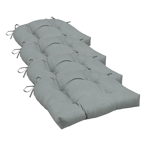 Image of Arden Selections Rocking Chair Cushion, 21 x 21, Rain-Proof, Fade Resistant, Cushion for Rocking and Outdoor Chairs 18 x 20, Stone Grey Leala (Pack of 4)