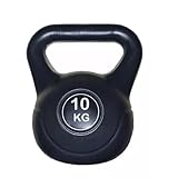 Kettlebell Weight Set - Vinyl & Cast Iron Kettlebells - 4kg to 20kg - Gym Fitness Workout Equipment for Strength Training (Vinyl Black, 10 KG)