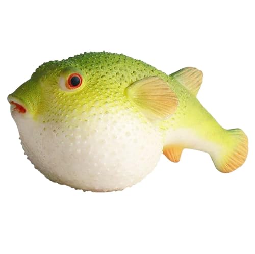 Image of Amitasha Realistic Puffer Fish Aquatic Animal Toy for Kids Squishy Figurines Rubber Sea Animal Soft Squeeze Toy for Boys Girls Lookalike Ocean Creatures Educational Gift