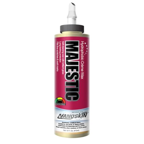 Image of Nanoskin MAJESTIC Nano Creme Wax 16 oz - Produces a Deep, Lustrous Gloss and Superior UV Protection | Use with Polisher Buffer / By Hand | Water Beading | For Automotive, Marine, Industrial & More