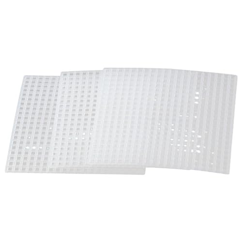 Image of 40Pcs 8x8cm Square Embroidery Sheet,Plastic Mesh Canvas Sheets for Embroidery Yarn DIY Crafting