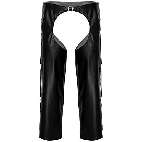 iiniim Men's Shiny Metallic Cowboy Chaps Cover