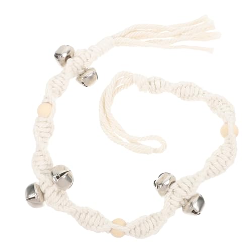 POPETPOP Decorative Hanging Dog Doorbell Woven Rope Design for Pet Training Easy to Install Versatile for Home Use Stylish and Practical Decor