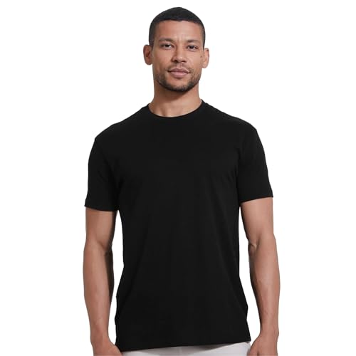 True Classic Mens T-Shirts – Short Sleeve Crew Neck T Shirts for Man, Cotton Blend Plain Novelty Men's T-Shirts, Pack of 1, Black, XL