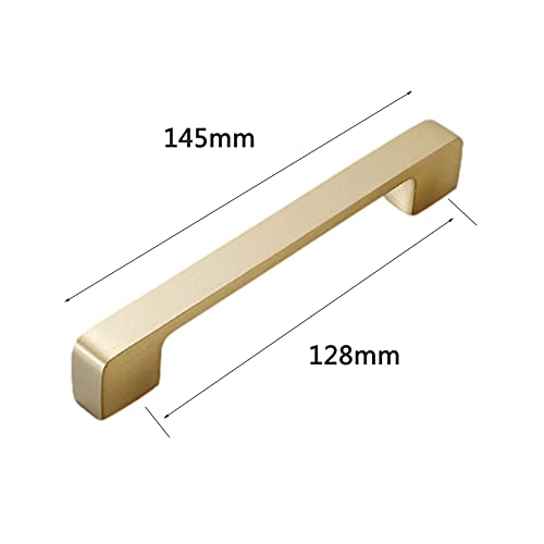 WYNWJ Zieht Griffe Griff, 1 Stück Massiver Kupfer Möbelgriff Schrank Zieht Schubladenschrank Schrank Knöpfe 100% Reines Kupfer Glod/145Mm-Hole Distance 128Mm - Image 3