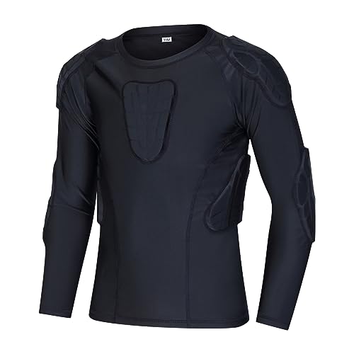 Valcatch Kids Youth Padded Compression Shirt Protective Shirt Hip Pad Shorts Rib Chest Protector for Football Baseball