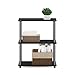 Furinno TURN-N-TUBE Storage Shelves, 3-Tier Book Shelf, Corner Shelf, Toolless Open Shelves, for Organization and Storage, Living Room, Garage, Home Office, Black