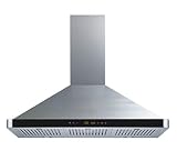 Winflo 36" Wall Mount Stainless Steel Convertible Kitchen Range Hood, Touch Control, Stainless Steel