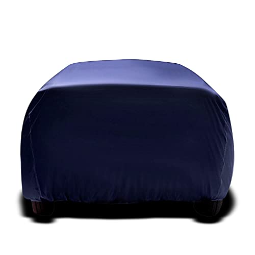Image of Auto Oprema Trend Water and Heat Resistant Car Body Cover (Solid Blue Taffeta with Mirror) Compatible with Maruti Suzuki Swift Car Bumper to Bumper Accurately.