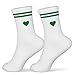Produktbild GEBETTER 1 Paar Weiß Socken Damen 36-42 Baumwolle mit Streifen Herz lustige Geschenke für Frauen Herren Sportsocken Tennissocken (DE/NL/SE/PL, Alphanumerisch, Einheitsgröße, Regular, Regular, Grün)