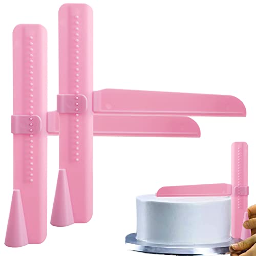 Rasqueta para Tartas,Ajustable Raspador de Crema,2 Piezas cortadores de Bordes para Tartas,espátula ​de Goma de Silicona,espatula alisado Fondant,espátula reposteria Fondant,raspador Pastel Cover